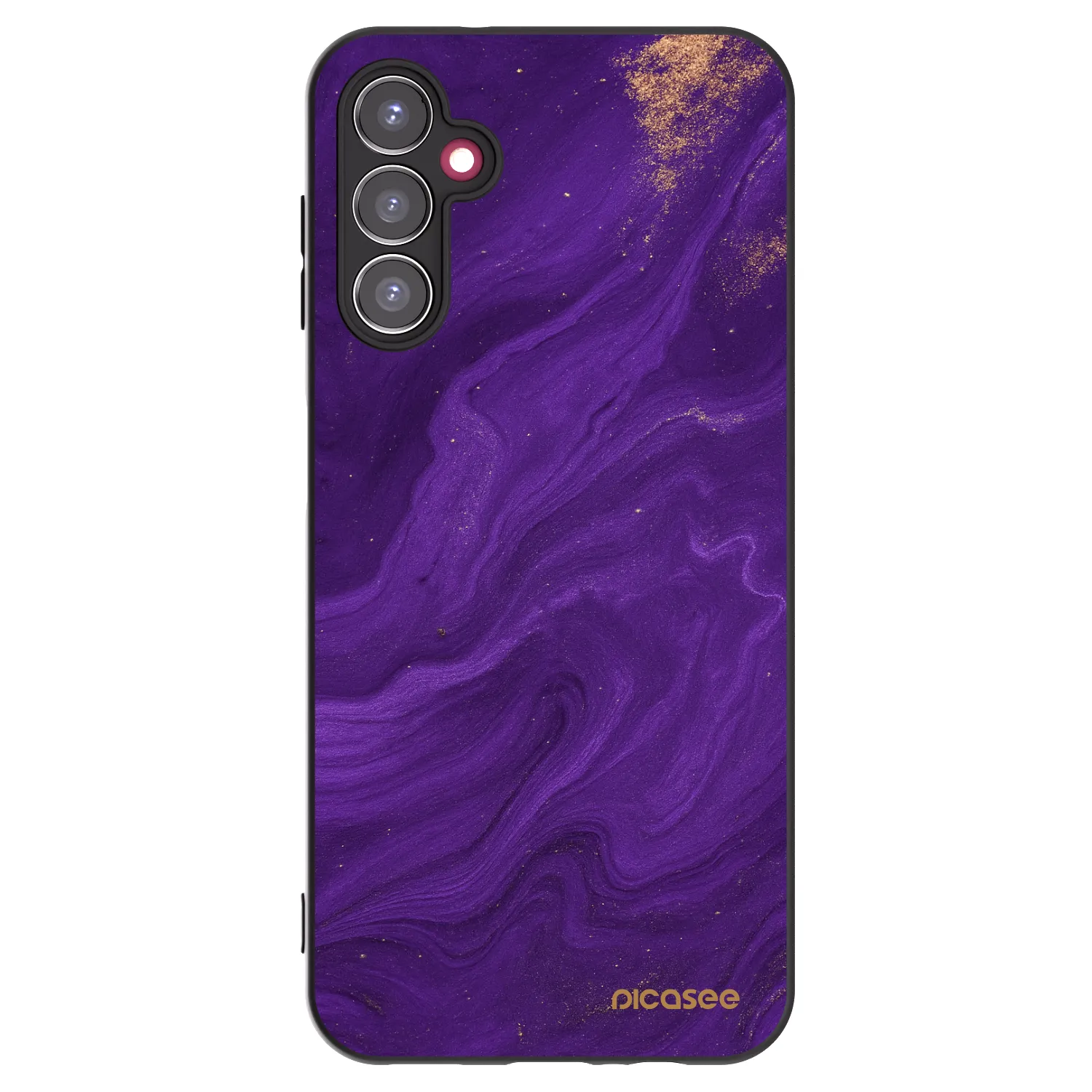 Picasee Samsung Galaxy A14 4G A145R Hülle - Schwarzes Silikon - Purple
