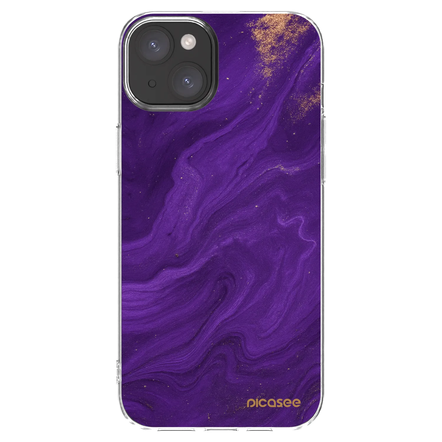 Picasee Apple iPhone 15 Plus Hülle - Transparentes Silikon - Purple
