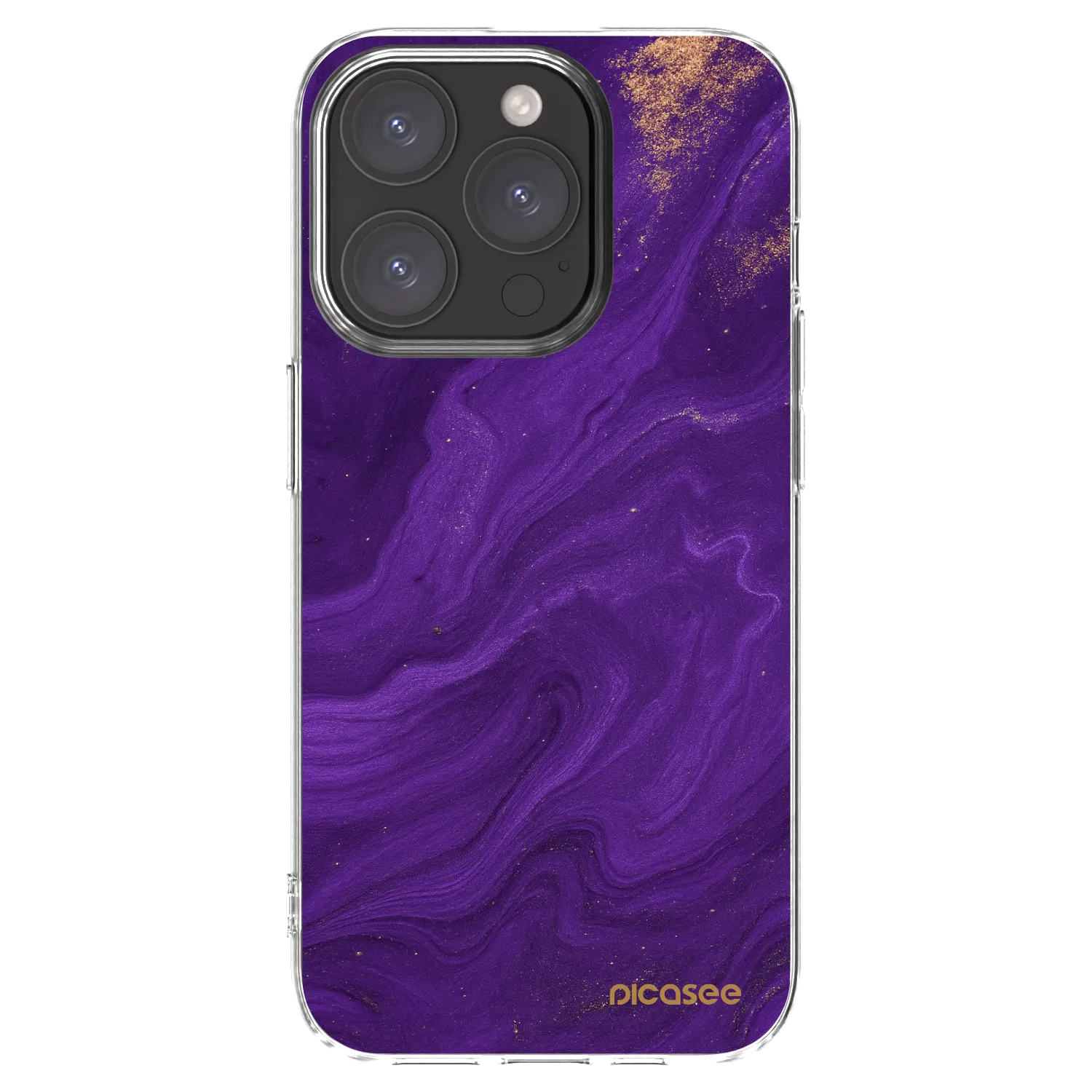 Picasee Apple iPhone 15 Pro Hülle - Transparentes Silikon - Purple