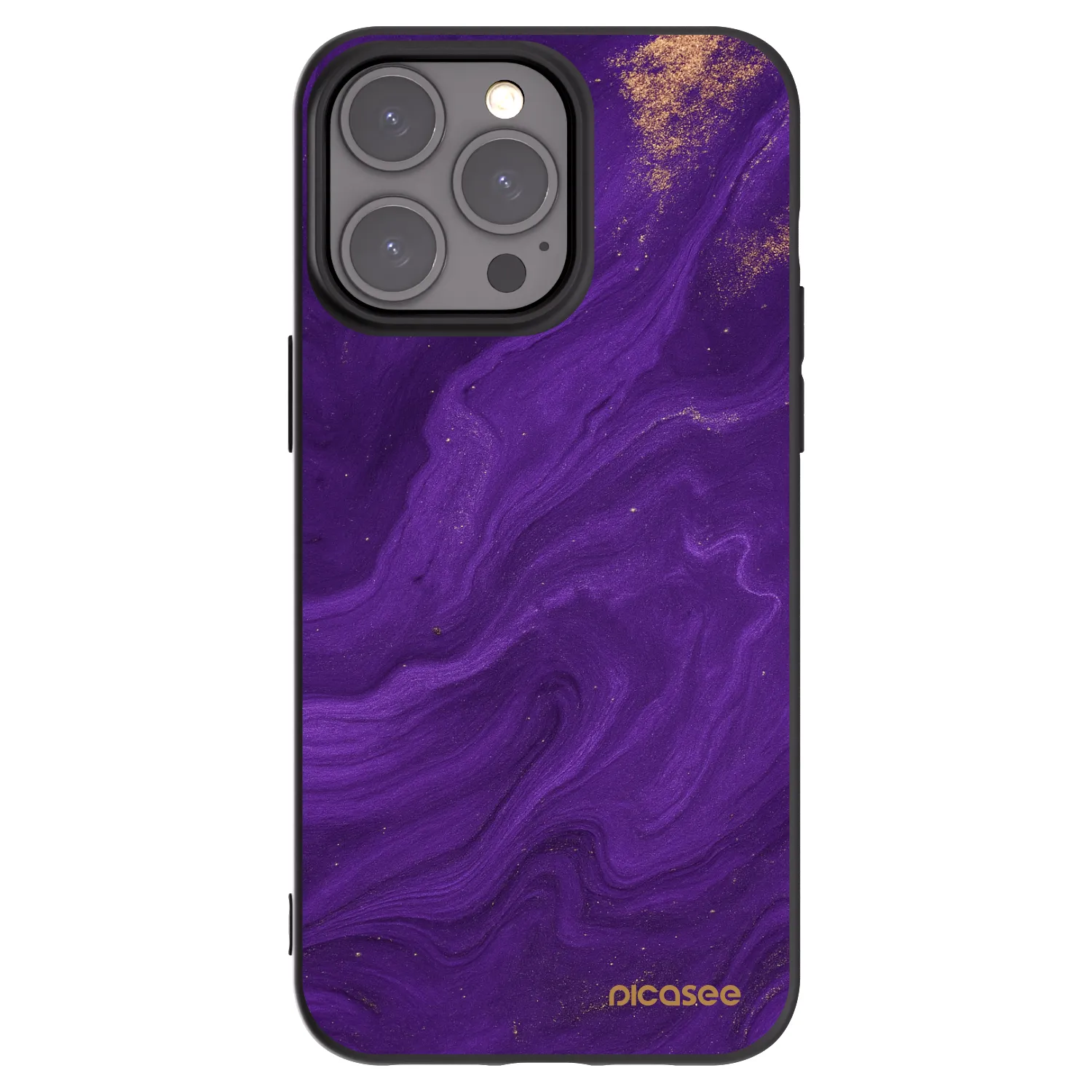 Picasee Apple iPhone 15 Pro Max Hülle - Schwarzes Silikon - Purple