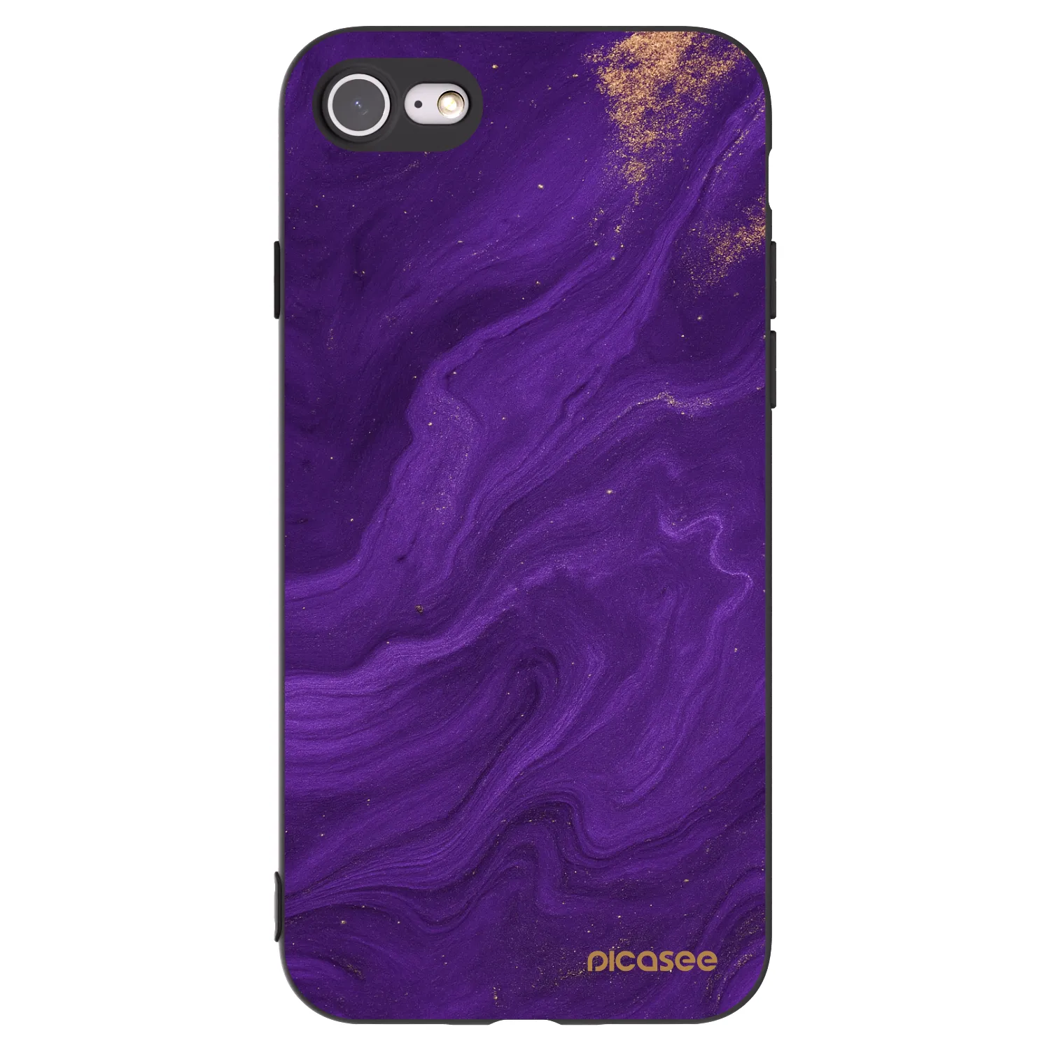 Picasee Apple iPhone 7 Hülle - Schwarzes Silikon - Purple