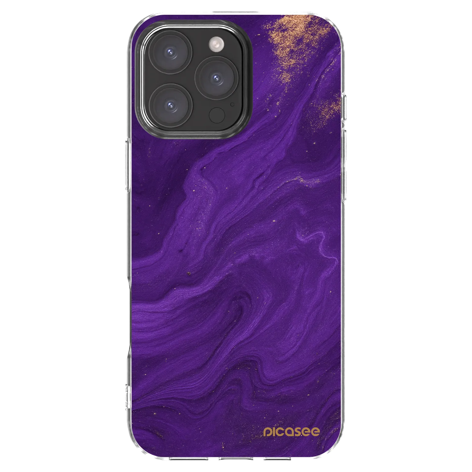 Picasee Apple iPhone 16 Pro Max Hülle - Transparentes Silikon - Purple