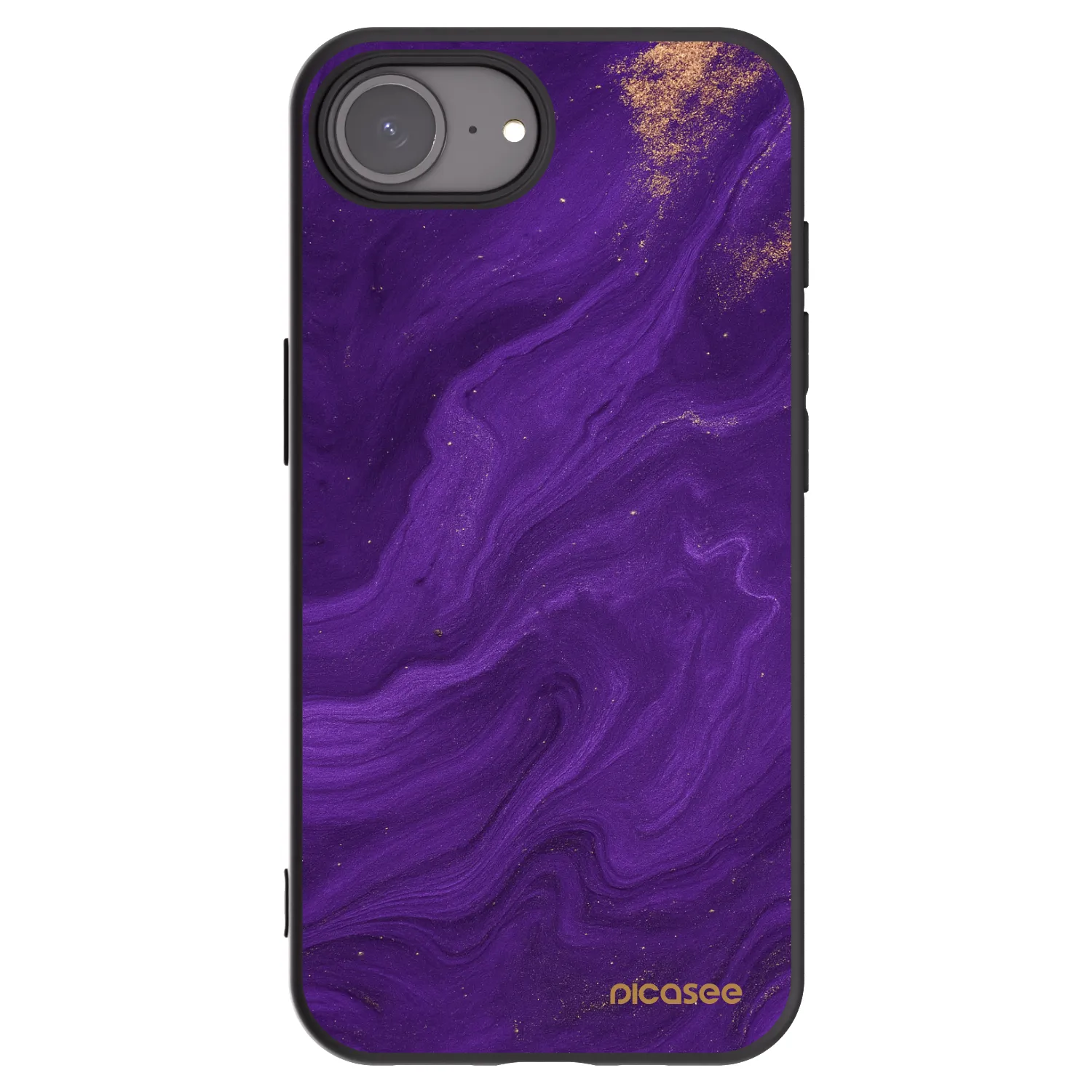 Picasee Apple iPhone 16e Hülle - Schwarzes Silikon - Purple