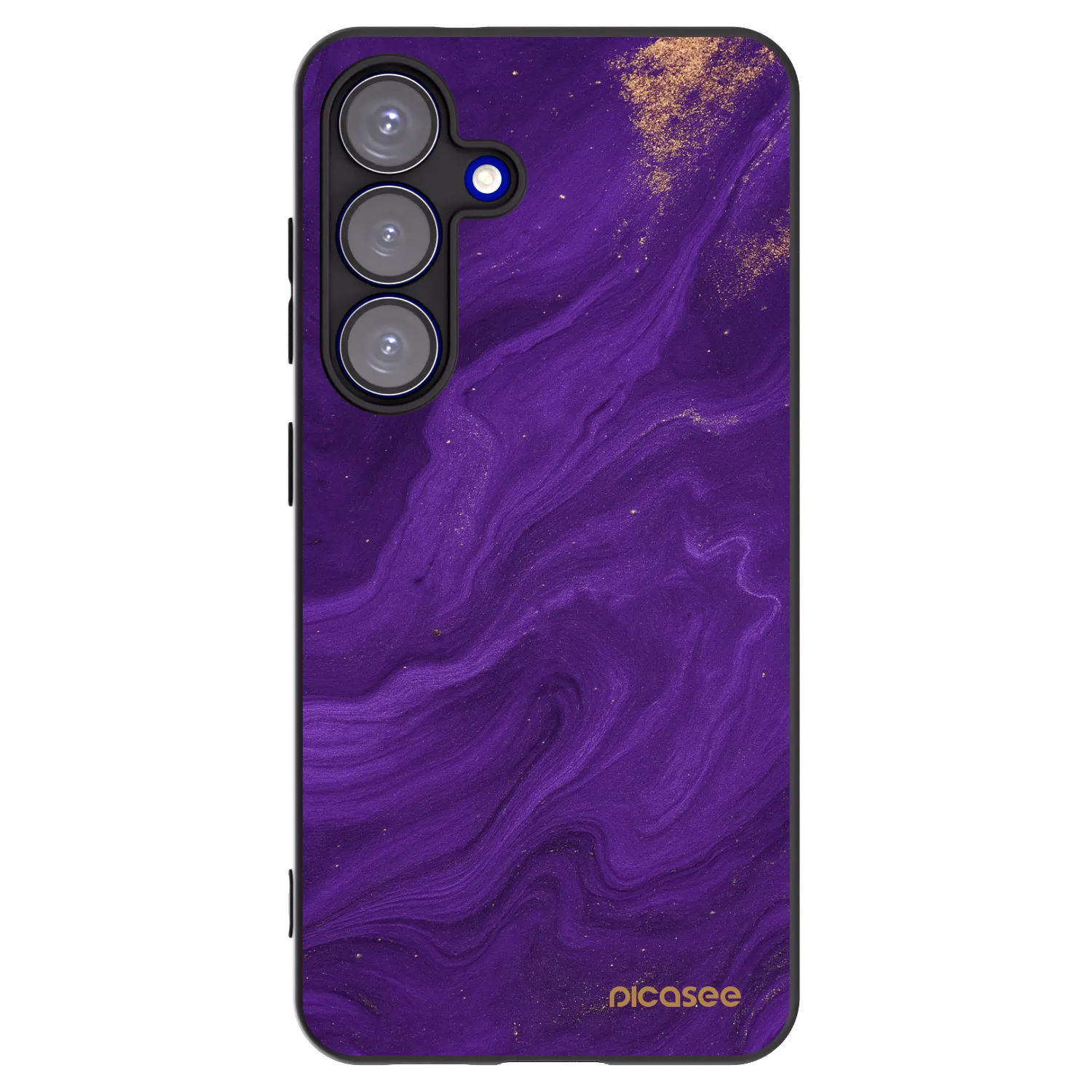 Picasee Samsung Galaxy S25 5G Hülle - Schwarzes Silikon - Purple