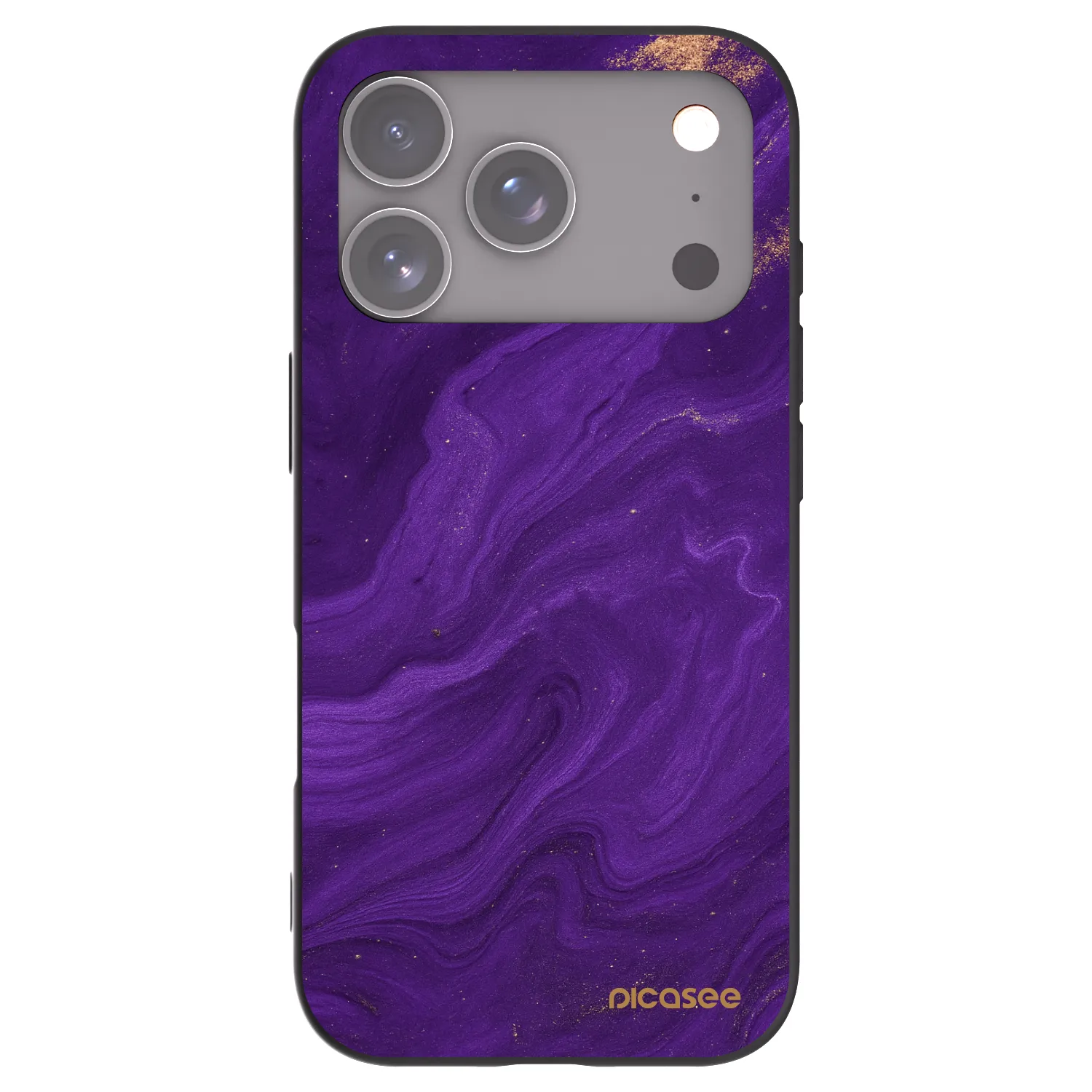 Picasee Apple iPhone 17 Pro Hülle - Schwarzes Silikon - Purple