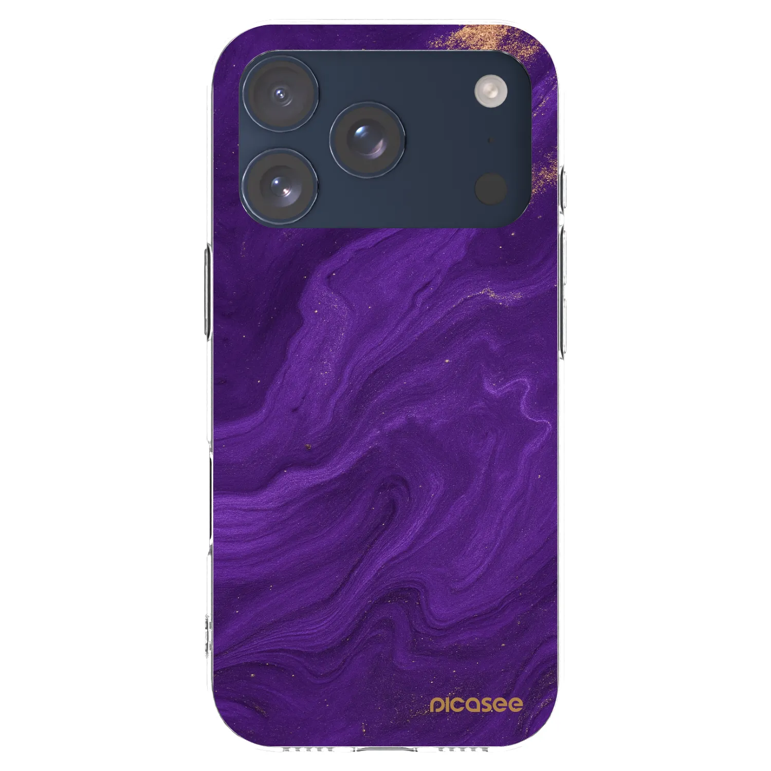 Picasee Apple iPhone 17 Pro Hülle - Transparentes Silikon - Purple