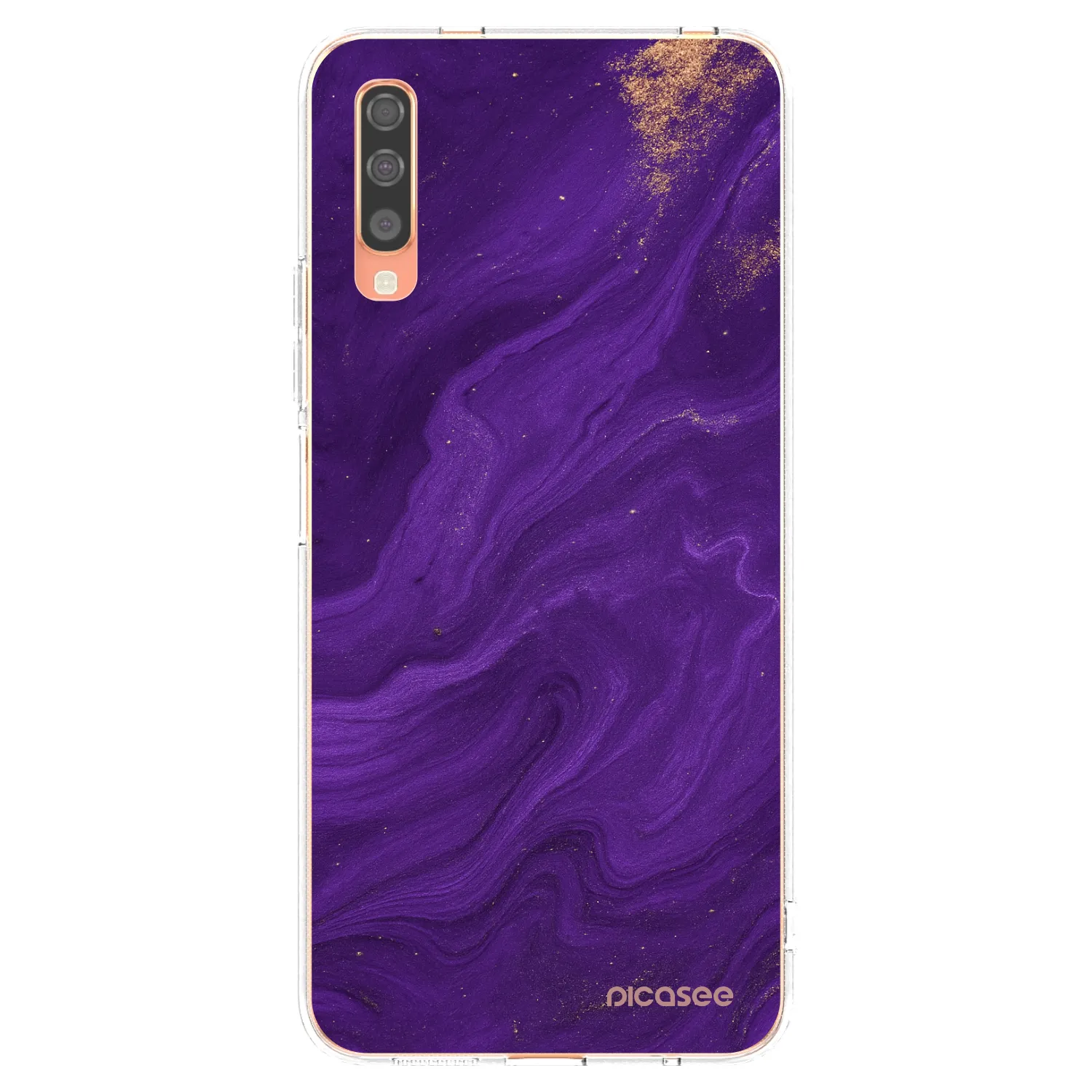 Picasee Samsung Galaxy A70 A705F Hülle - Transparentes Silikon - Purple