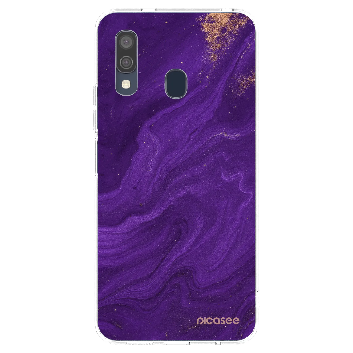 Picasee Samsung Galaxy A40 A405F Hülle - Transparentes Silikon - Purple