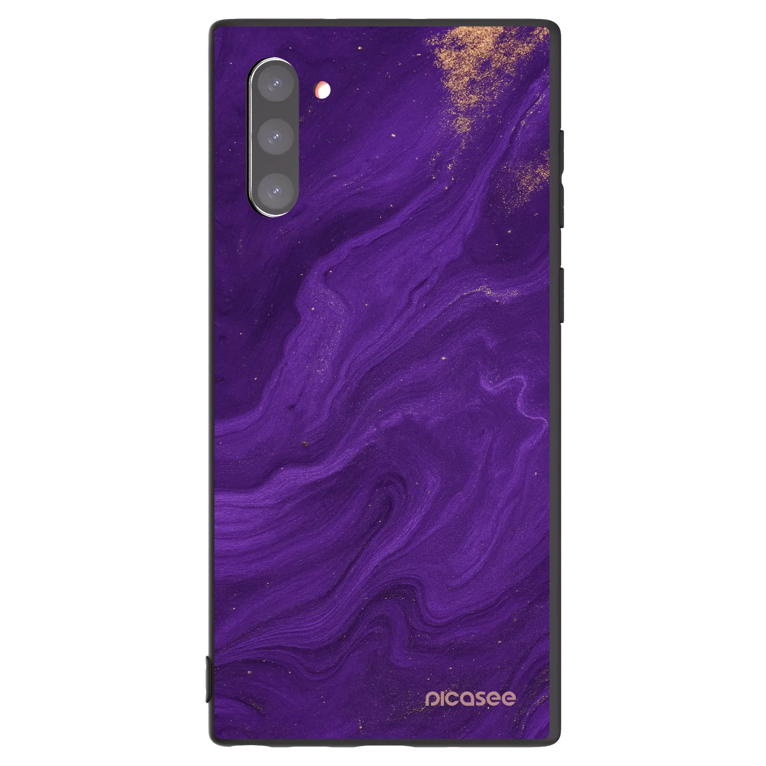 Picasee Samsung Galaxy Note 10 N970F Hülle - Schwarzes Silikon - Purple