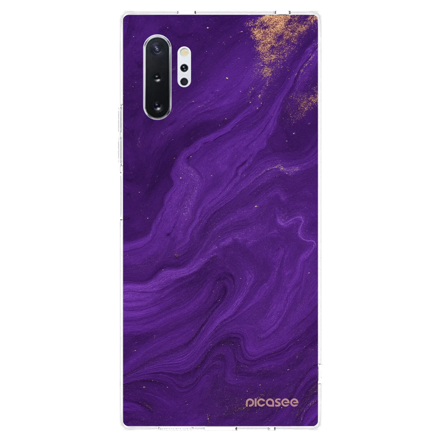 Picasee Samsung Galaxy Note 10+ N975F Hülle - Transparentes Silikon - Purple