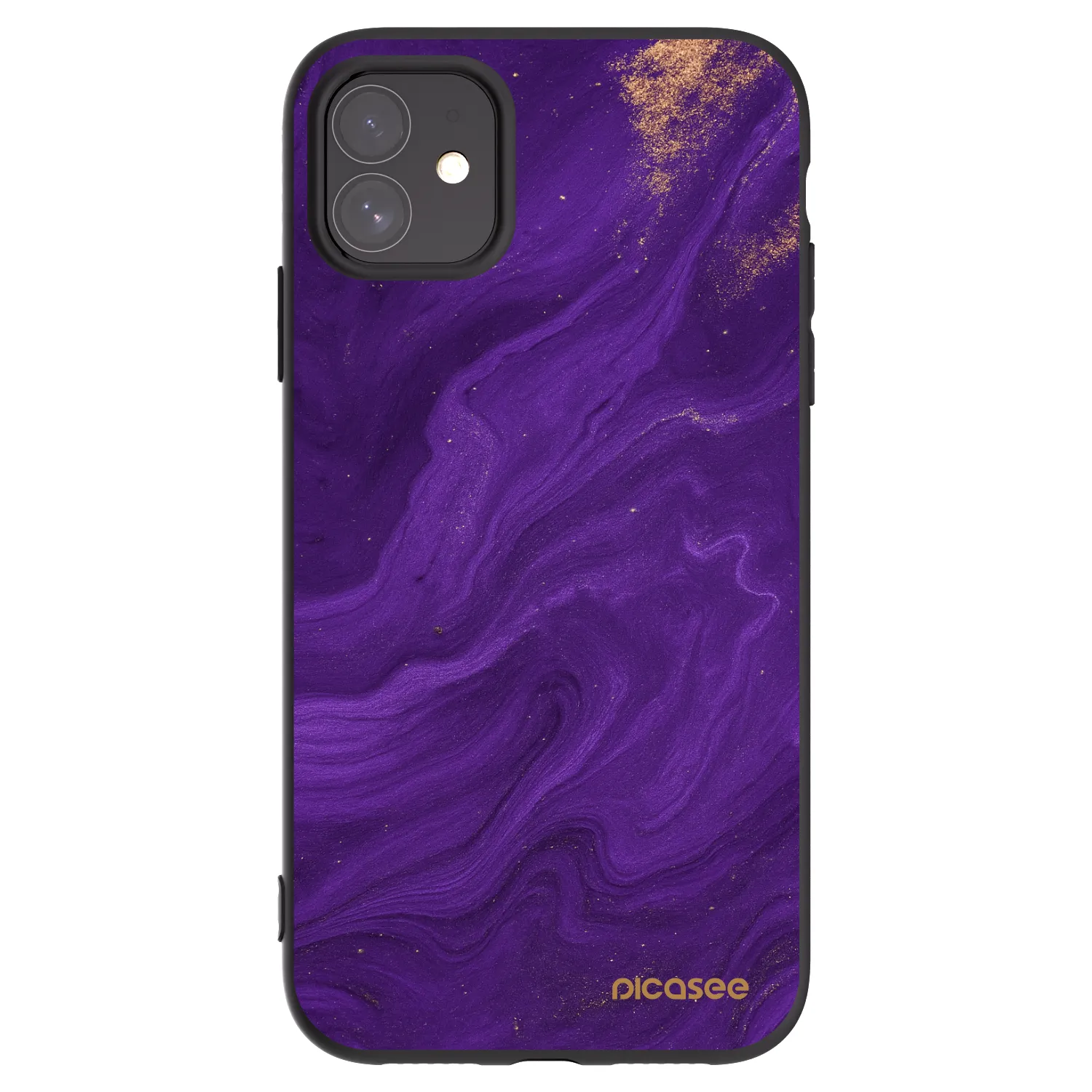 Picasee Apple iPhone 11 Hülle - Schwarzes Silikon - Purple