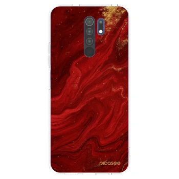 Picasee Xiaomi Redmi 9 Hülle - Transparentes Silikon - Red