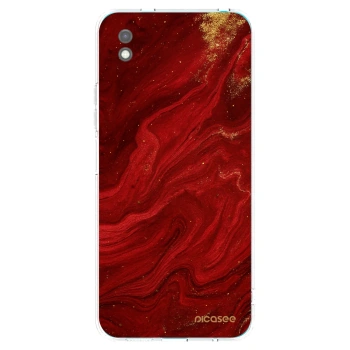Picasee Xiaomi Redmi 9A Hülle - Schwarzes Silikon - Red