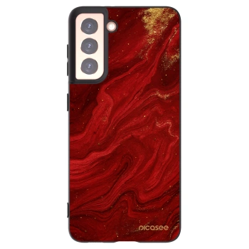 Picasee Samsung Galaxy S21 5G G991B Hülle - Schwarzes Silikon - Red