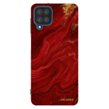 Picasee Samsung Galaxy A12 A125F Hülle - Transparentes Silikon - Red