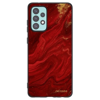 Picasee Samsung Galaxy A72 A725F Hülle - Schwarzes Silikon - Red