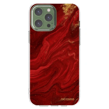 Picasee Apple iPhone 13 Pro Max Hülle - Transparentes Silikon - Red