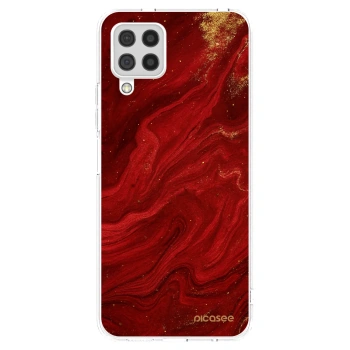Picasee Samsung Galaxy A22 A225F 4G Hülle - Transparentes Silikon - Red