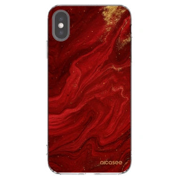 Picasee Apple iPhone XS Max Hülle - Transparentes Silikon - Red