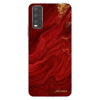 Picasee Vivo Y20s Hülle - Transparentes Silikon - Red