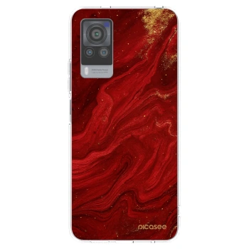 Picasee Vivo X60 Pro 5G Hülle - Transparentes Silikon - Red