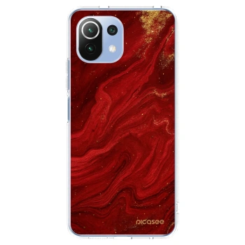Picasee Xiaomi 11 Lite 5G NE Hülle - Transparentes Silikon - Red