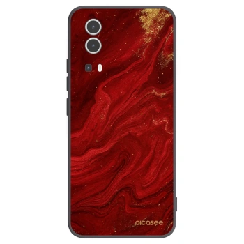 Picasee Vivo Y72 5G Hülle - Schwarzes Silikon - Red