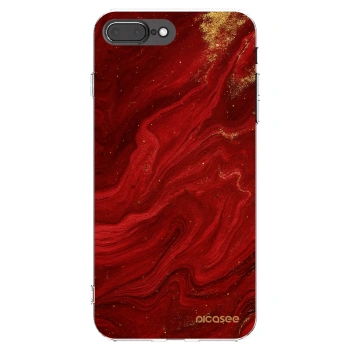 Picasee Apple iPhone 7 Plus Hülle - Transparentes Silikon - Red