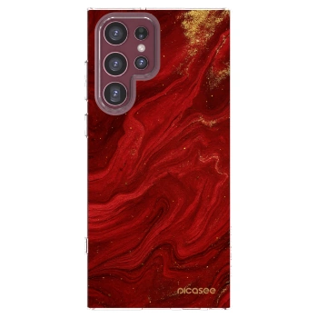 Picasee Samsung Galaxy S22 Ultra 5G Hülle - Transparentes Silikon - Red