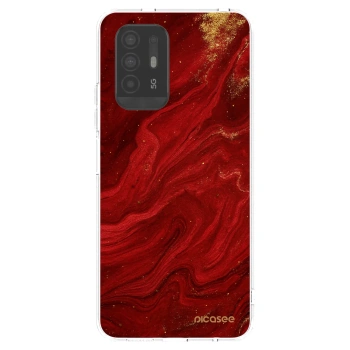 Picasee OPPO A94 5G Hülle - Transparentes Silikon - Red