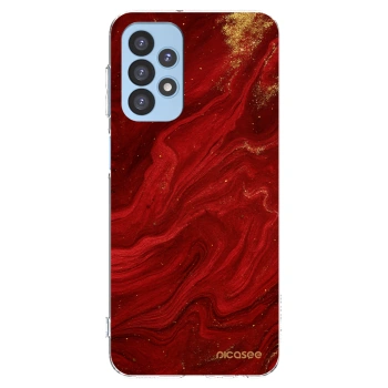 Picasee Samsung Galaxy A23 A235F 4G Hülle - Transparentes Silikon - Red