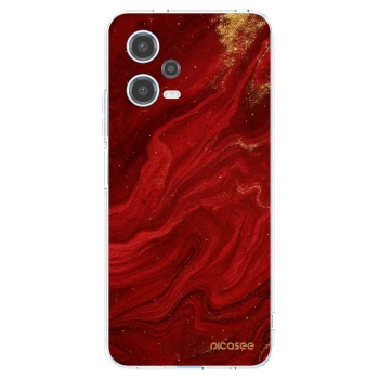 Picasee Xiaomi Redmi Note 12 5G Hülle - Transparentes Silikon - Red