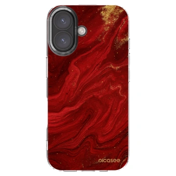 Picasee Apple iPhone 16 Hülle - Transparentes Silikon - Red