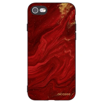Picasee Apple iPhone 8 Hülle - Schwarzes Silikon - Red