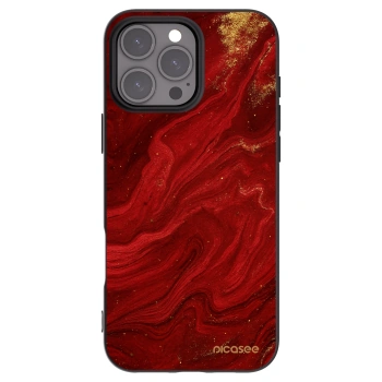 Picasee Apple iPhone 16 Pro Max Hülle - Schwarzes Silikon - Red