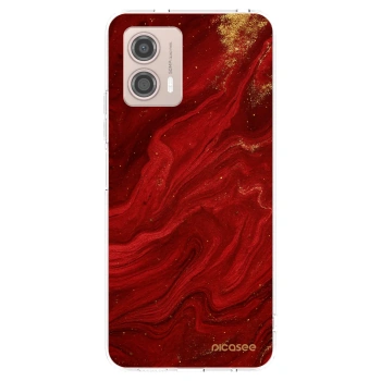 Picasee Motorola Moto G53 5G Hülle - Transparentes Silikon - Red
