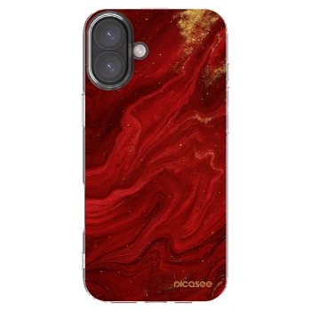 Picasee Apple iPhone 16 Plus Hülle - Transparentes Silikon - Red