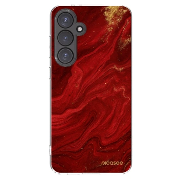Picasee Samsung Galaxy S24 FE S721B Hülle - Transparentes Silikon - Red