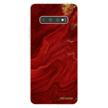 Picasee Samsung Galaxy S10 Plus G975 Hülle - Transparentes Silikon - Red