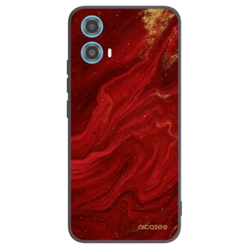 Picasee Motorola Moto G34 5G Hülle - Schwarzes Silikon - Red