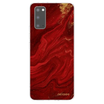 Picasee Samsung Galaxy S20 G980F Hülle - Transparentes Silikon - Red