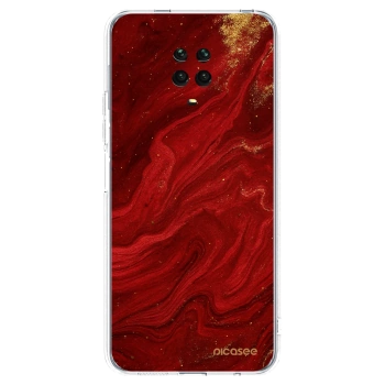 Picasee Xiaomi Redmi Note 9S Hülle - Transparentes Silikon - Red