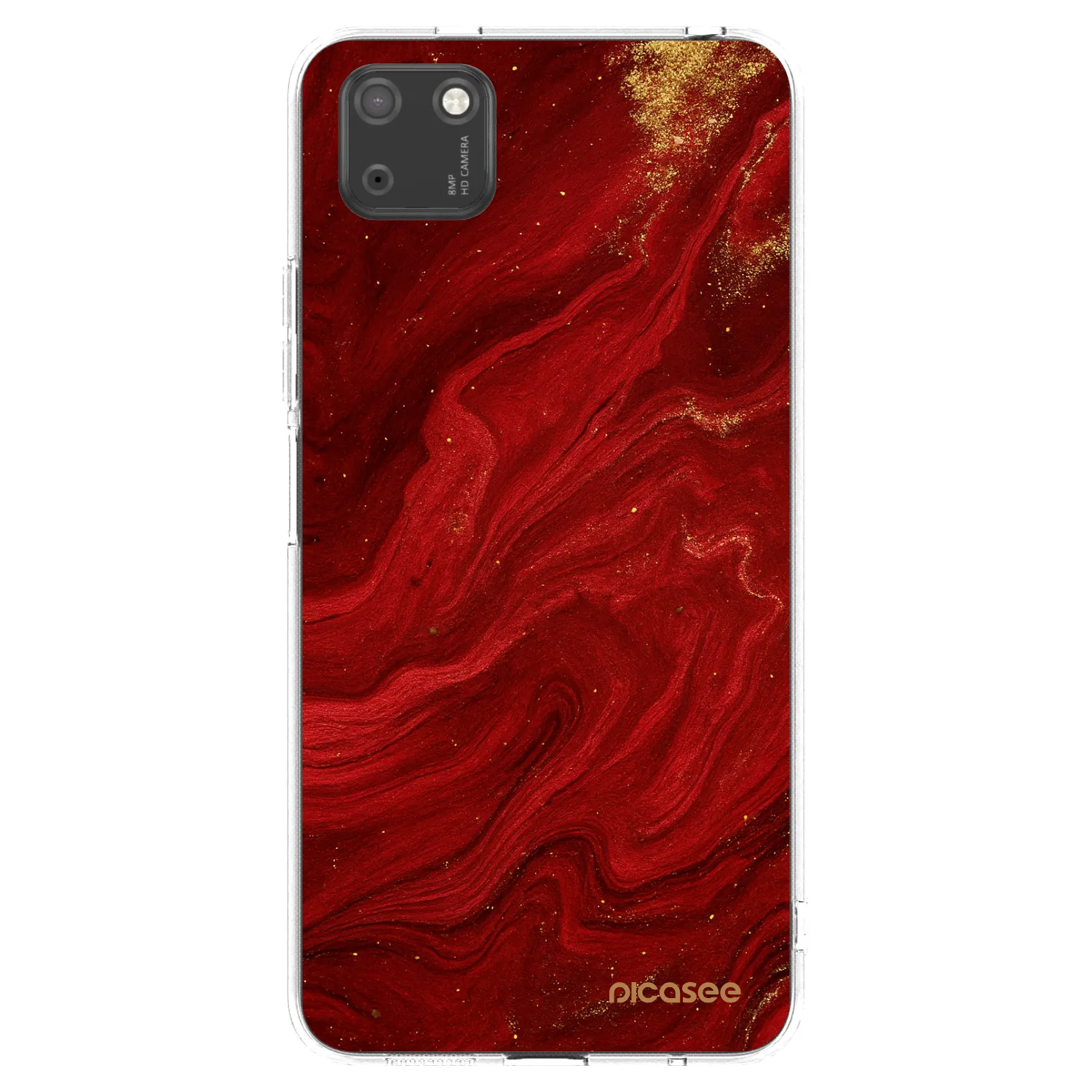 Picasee Huawei Y5P Hülle - Transparentes Silikon - Red