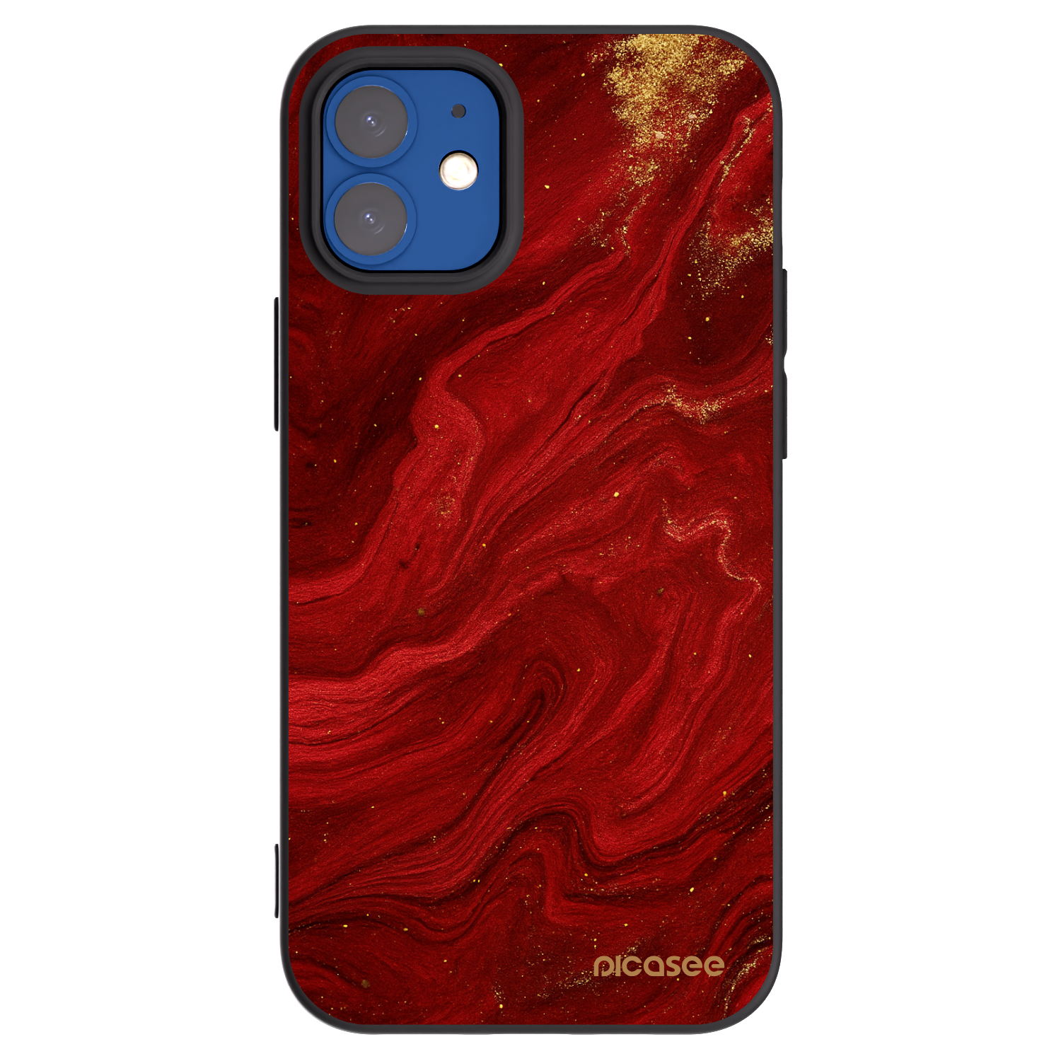 Picasee Apple iPhone 12 mini Hülle - Schwarzes Silikon - Red
