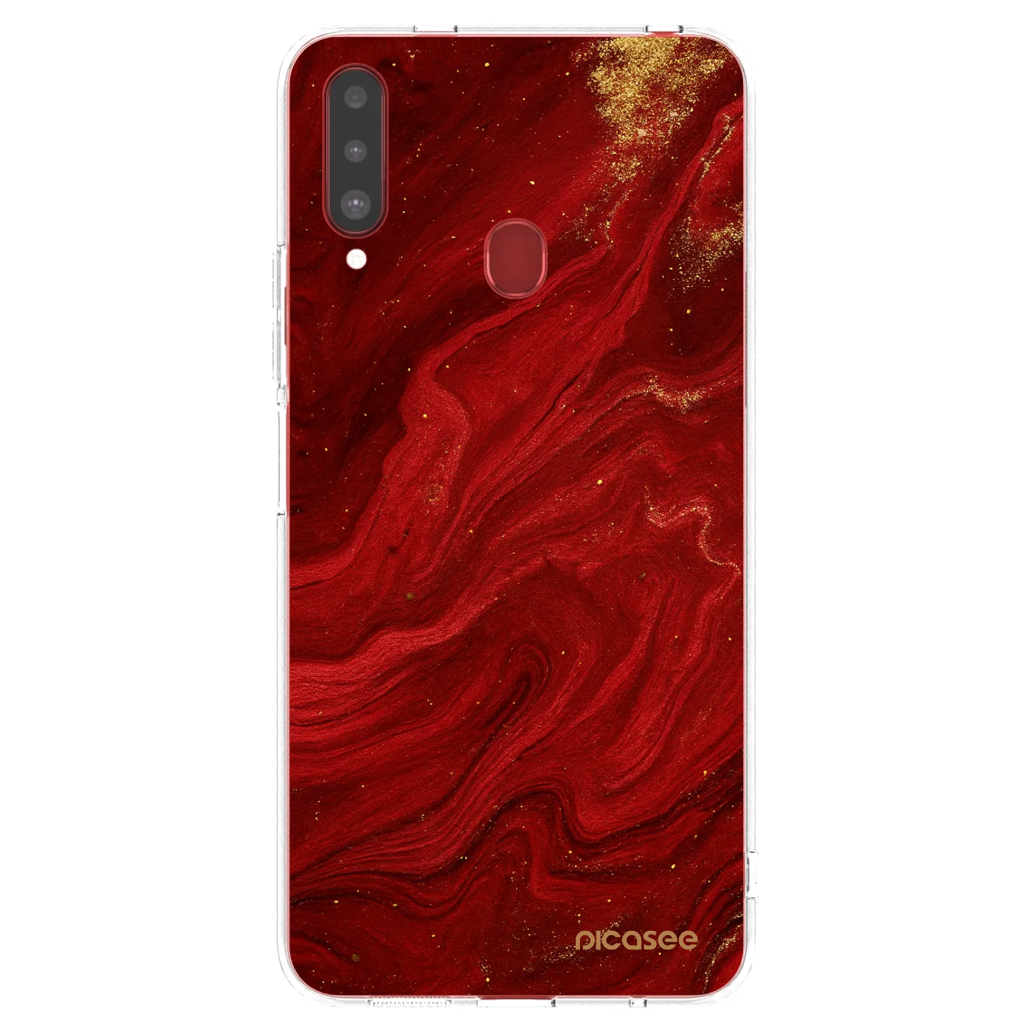 Picasee Samsung Galaxy A20s Hülle - Transparentes Silikon - Red