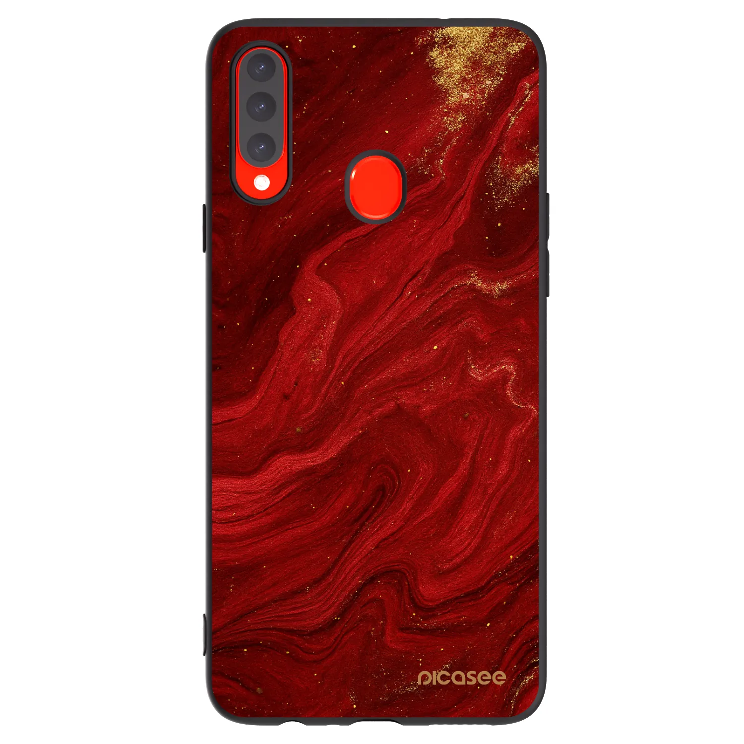 Picasee Samsung Galaxy A20s Hülle - Schwarzes Silikon - Red