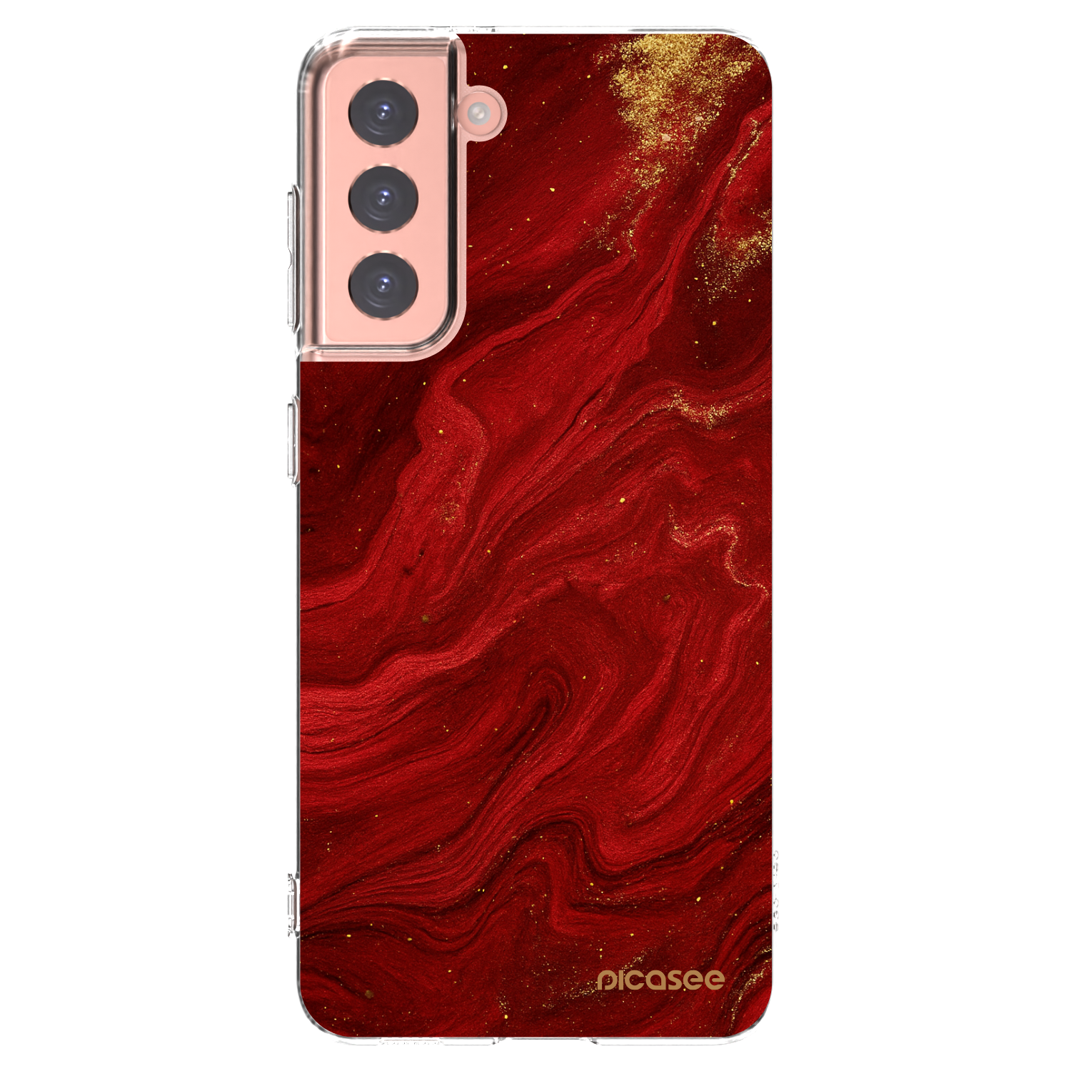 Picasee Samsung Galaxy S21 5G G991B Hülle - Transparentes Silikon - Red
