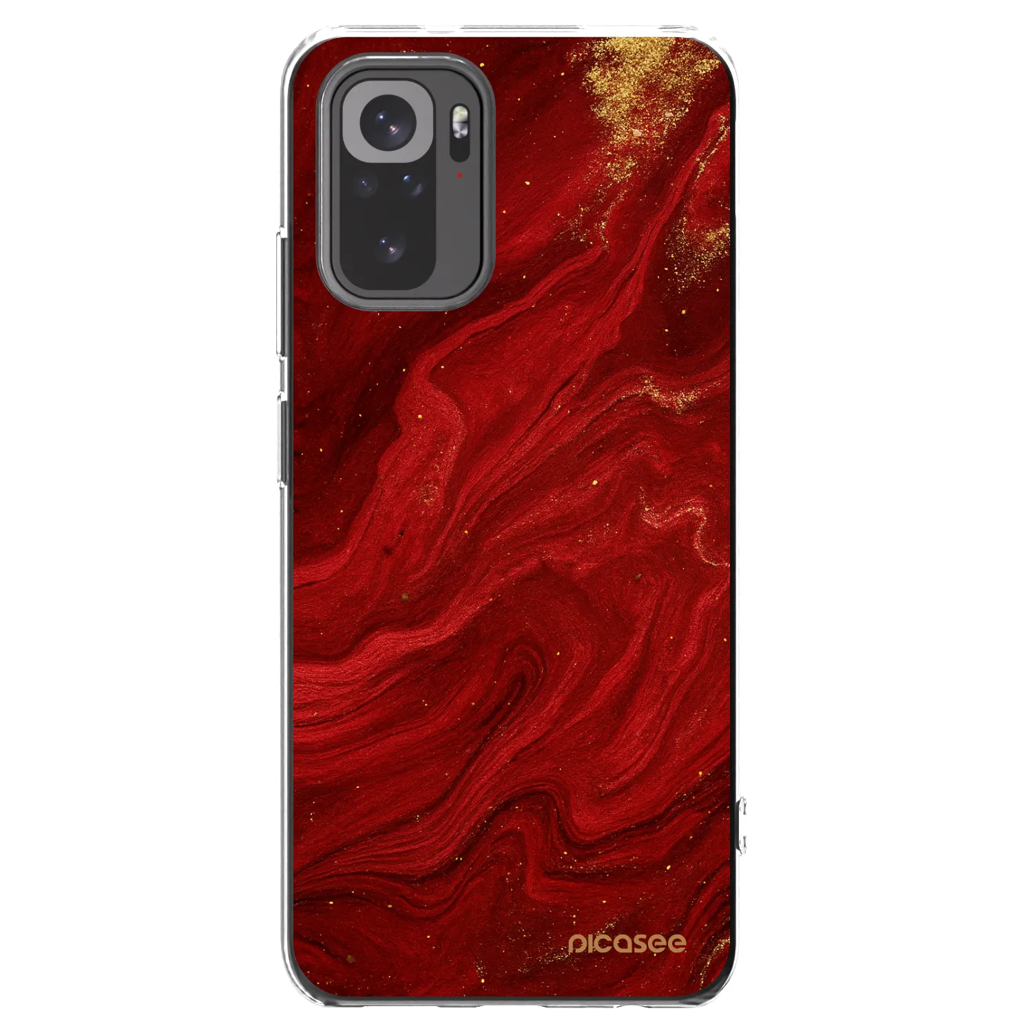 Picasee Xiaomi Redmi Note 10 Hülle - Transparentes Silikon - Red