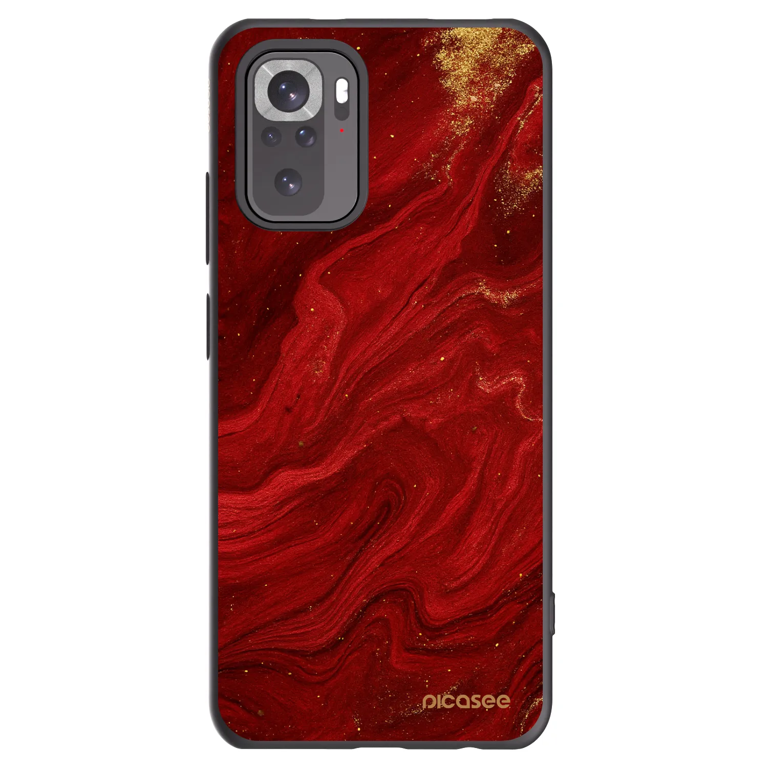 Picasee Xiaomi Redmi Note 10 Hülle - Schwarzes Silikon - Red