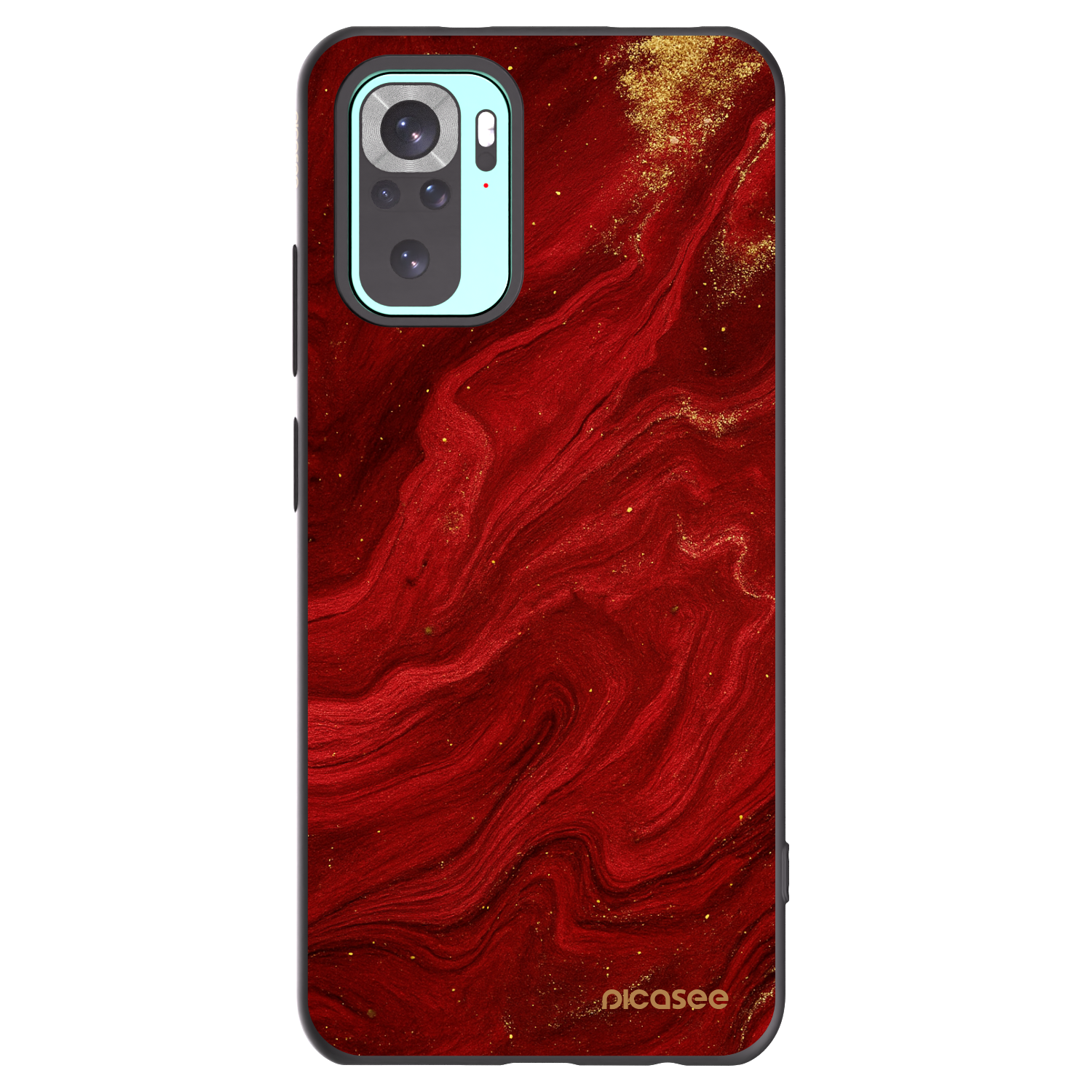Picasee Xiaomi Redmi Note 10 Pro Hülle - Schwarzes Silikon - Red